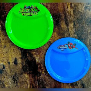 BUNDLE: Zak Designs | 1- Mutant Ninja Turtle + 1- Spider-Man, plastic plates